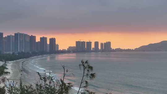 惠州惠东县傍晚夕阳航拍