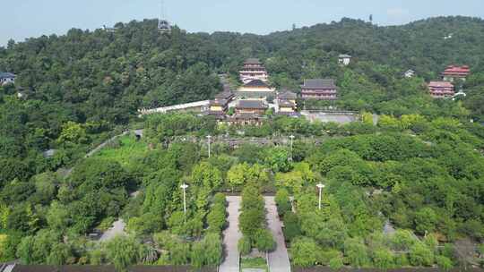 湖北鄂州市西山风景区古灵泉寺航拍