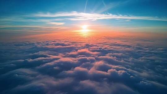 高空云海日出全景