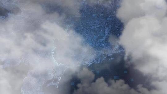 茂名市地图-云雾俯冲勾勒轮廓