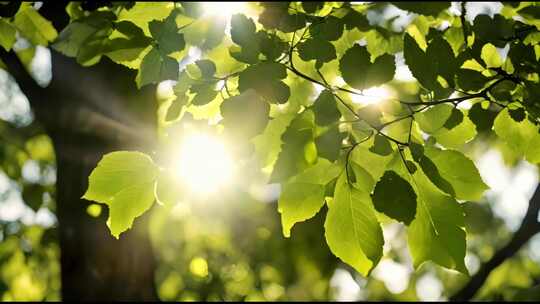 自然 - 阳光穿过树叶