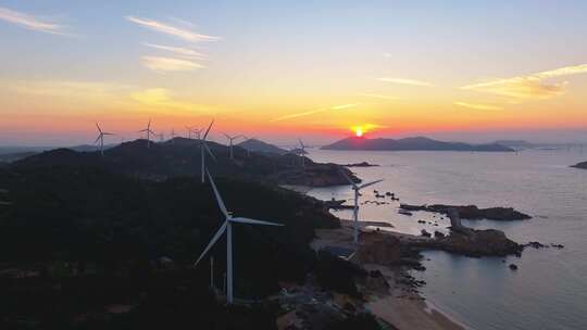 海上风电 新能源 风力发电 风车 环保视频素材模板下载