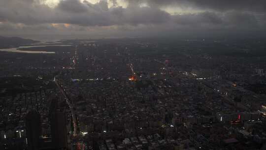 福建莆田夜景航拍