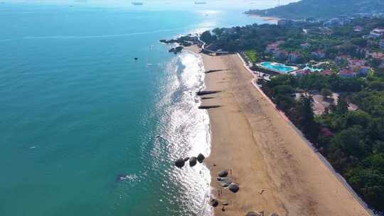 东海大海海边海水海浪沙滩海滩航拍风景唯美