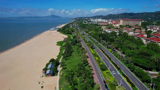 厦门航拍环岛路海边风景