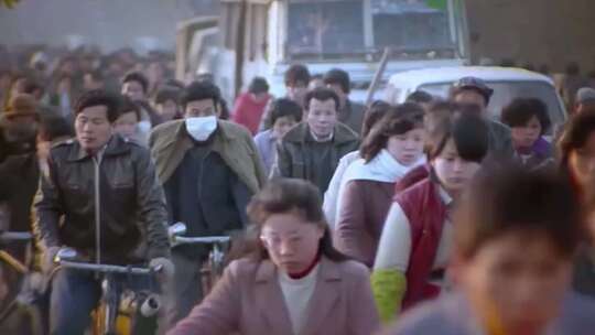 80年代90年代广州城市发展交通车流