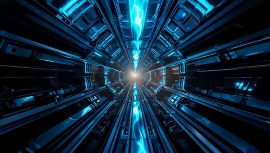科技感蓝色隧道背景素材