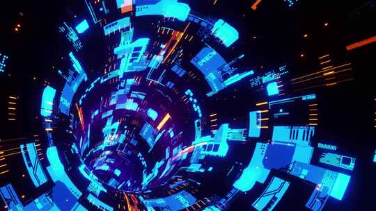 科技感3D虚拟隧道穿梭背景