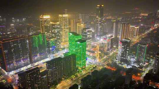 余杭未来科技城夜景空镜