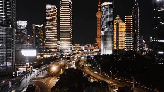 陆家嘴夜景航拍