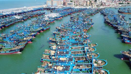 航拍泉州祥芝大型渔港休渔期千艘渔船靠岸