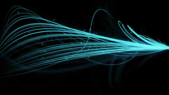 带通道 蓝色粒子线条 青色粒子光带