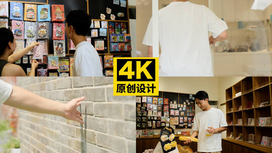 男生在店内挑选商品高清在线视频素材下载