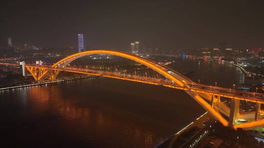 卢浦大桥夜景航拍合集