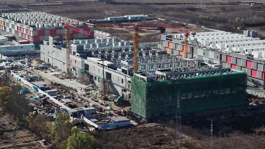 建筑工地建设施工全景