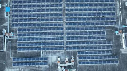 太阳能厂房航拍工厂屋顶光伏发电新能源工厂视频素材模板下载