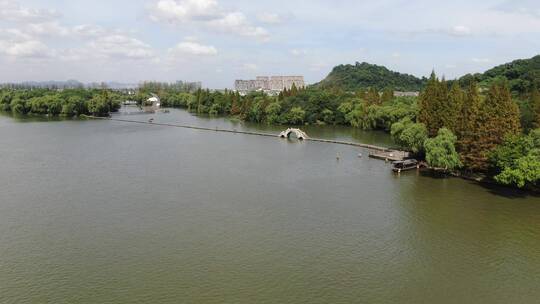 航拍浙江绍兴柯岩景区鲁镇