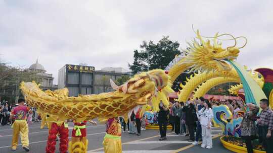 龙年舞龙春节喜庆表演  中国传统文化