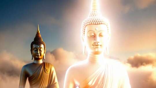 云端佛像3D渲染画面