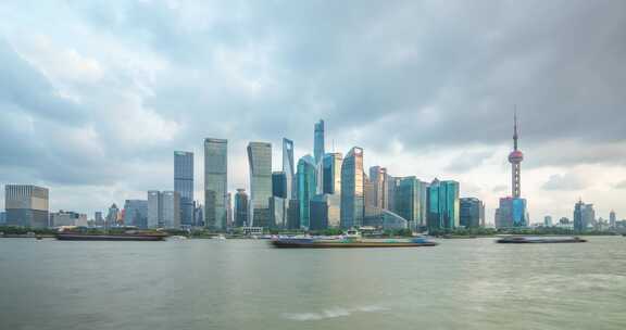 上海外滩北外滩现代城市建筑延时摄影