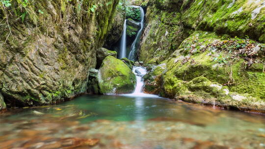 【延时】峡谷中的小河流水