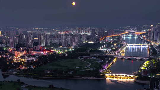 北京通州京杭大运河日转夜延时摄影4k