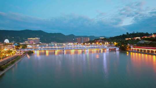 高清实拍四川广元城市夜景