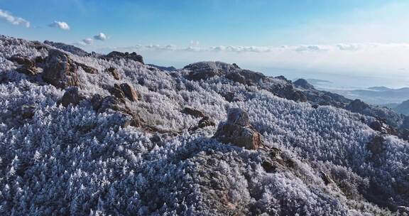 青岛崂山雪景崂山雾凇