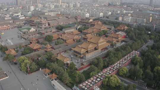 航拍内蒙古呼和浩特市玉泉区大召无量寺