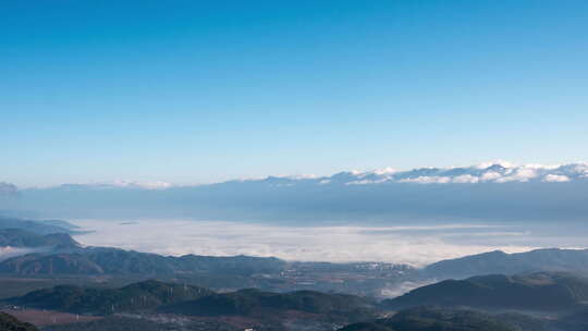 清晨蓝天山川云雾云海