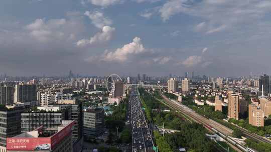 上海沪闵高架航拍视频素材模板下载