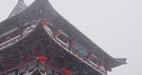 湖南长沙杜甫江阁雪景