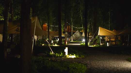 户外露营营地 营地酒店 森林营地视频素材模板下载