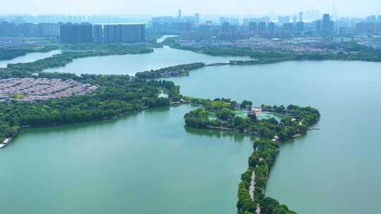 江苏苏州石湖滨湖旅游景区湖泊大自然唯美风