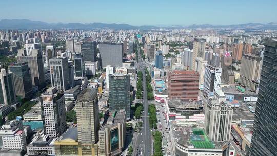 航拍河北石家庄城市建设