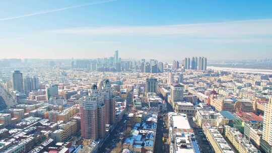哈尔滨城市建筑风景航拍