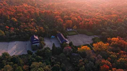 南京中山陵秋景航拍