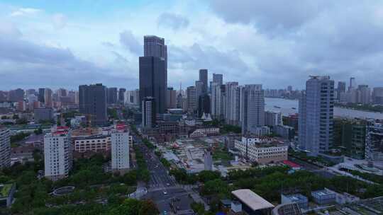 上海台风暴风雨来临前黑云压城航拍