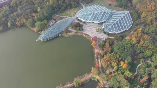 南京湖泊前湖景区景点航拍