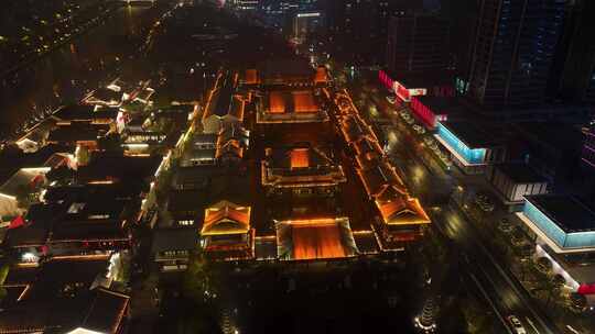 杭州拱墅区香积寺历史街区夜景