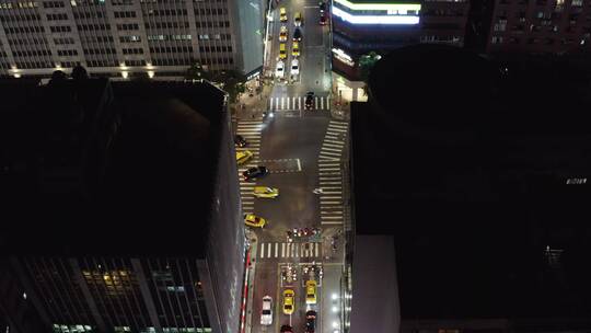 无人机航拍城市道路夜景