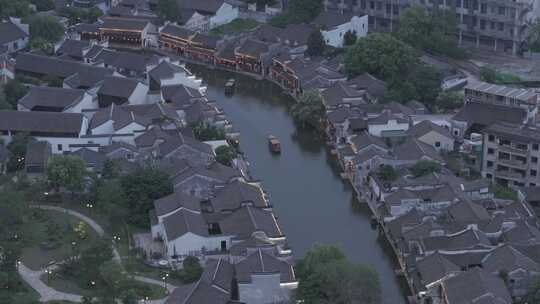  古镇夜景航拍 南浔夜景航拍