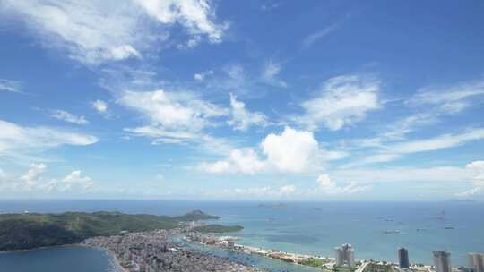 4K夏天海滩风光广东惠州海洋风光航拍视频