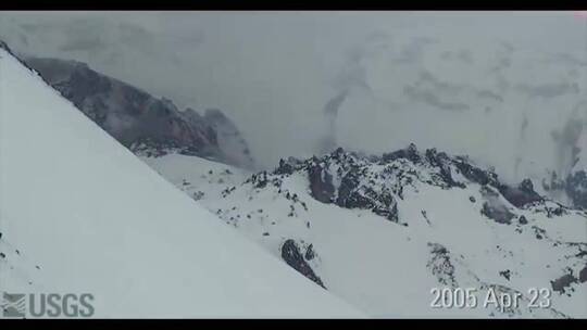 山脉熔岩穹顶形成的时移视频