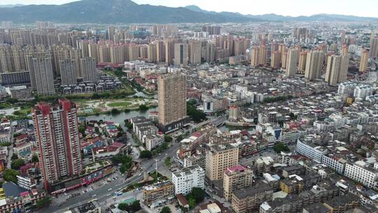 航拍城市风景 车流