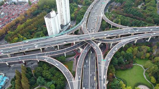 上海立交桥航拍视频素材模板下载