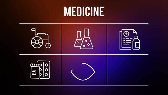 医药25个轮廓图标AE模板