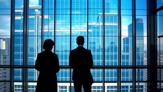 商务人士办公室看窗外高楼25030659