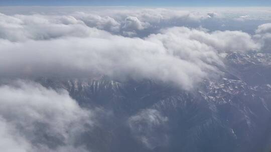 飞机上航拍 俯瞰雪山 藏区大气_1651