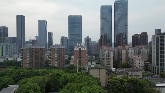 湖南长沙芙蓉路CBD商务建筑航拍视频素材模板下载